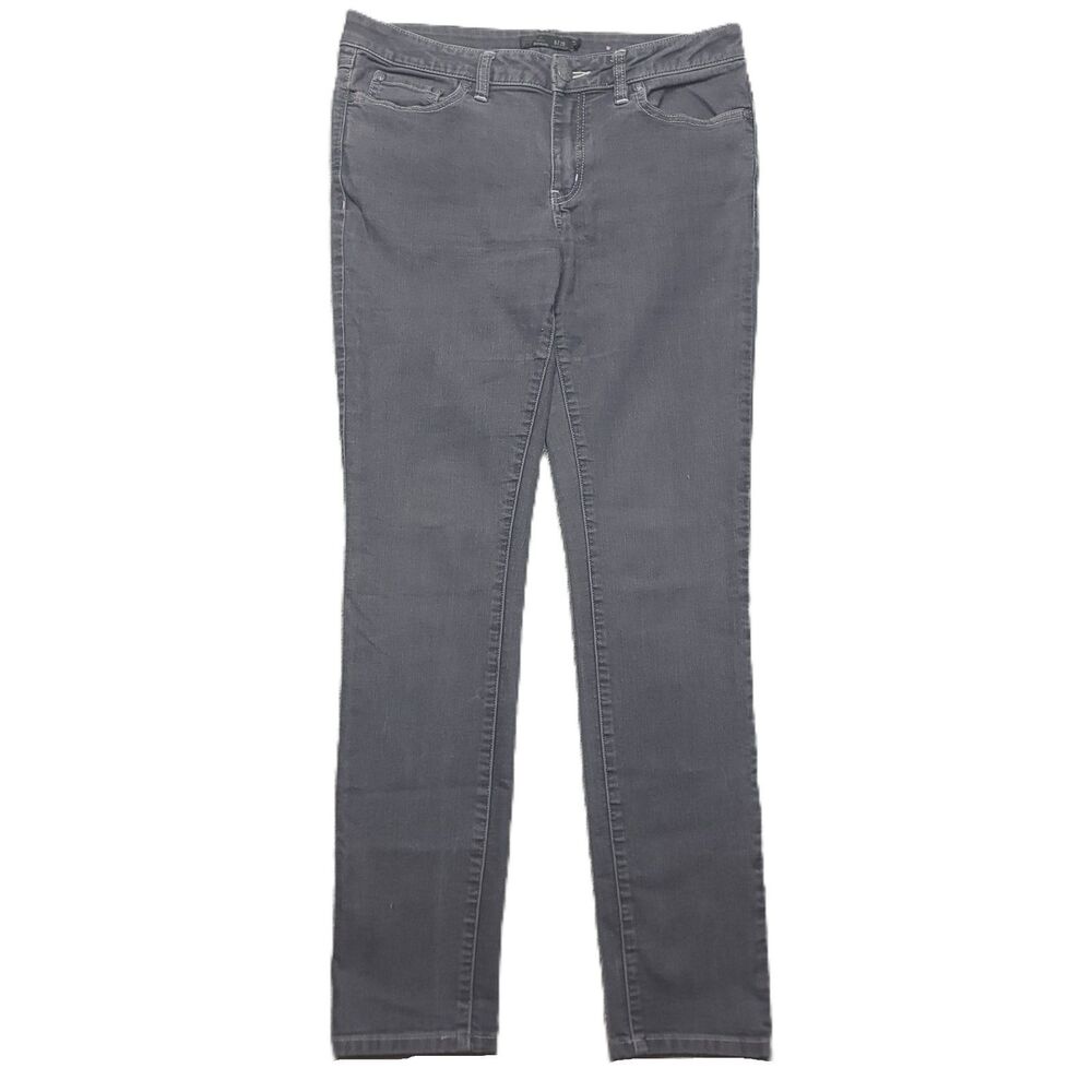 Prana Womens 8/29 Jeans Mid Rise Gray Organic Cotton Stretch Denim